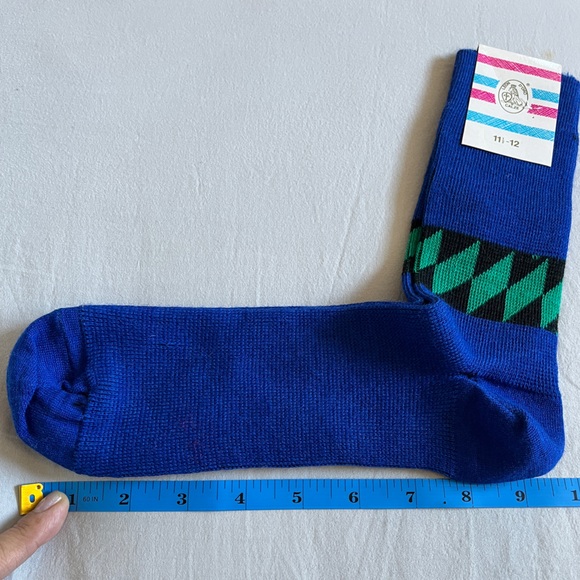 SOLD 🛑 Italian Wool Socks Vintage Retro Made in Italy Woolen Knit Electric Bold - Picture 3 of 6